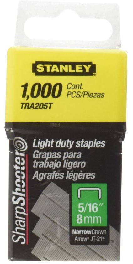 Stanley 15/16" Light Duty Narrow Crown Staples Cj. 1000
