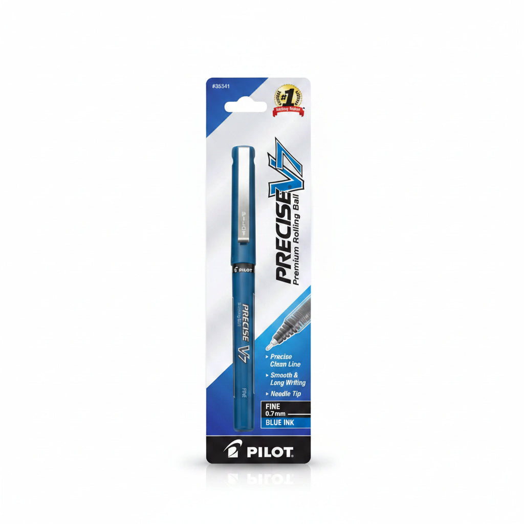 Precise V7 Rolling Ball Stick Pens 0.7 mm Fine Point Blue Ink