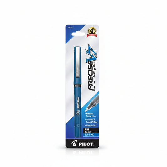 Precise V7 Rolling Ball Stick Pens 0.7 mm Fine Point Blue Ink