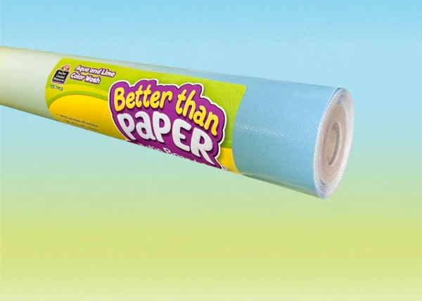 Aqua and Lime Color Wash Better Than Paper Bulletin Board Roll