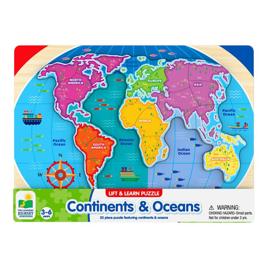 LIFT & LEARN CONTINENTS & OCEANS PUZZLE