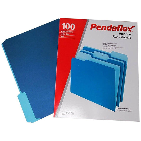 FOLDER INTERIOR LETTER TEAL BOX/100