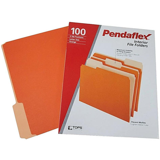 FOLDER INTERIOR LETTER ORANGE BOX/100