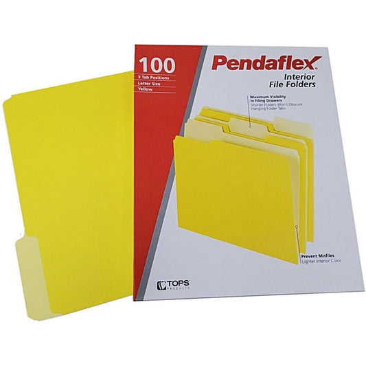 FOLDER INTERIOR LETTER YELLOW BOX/100