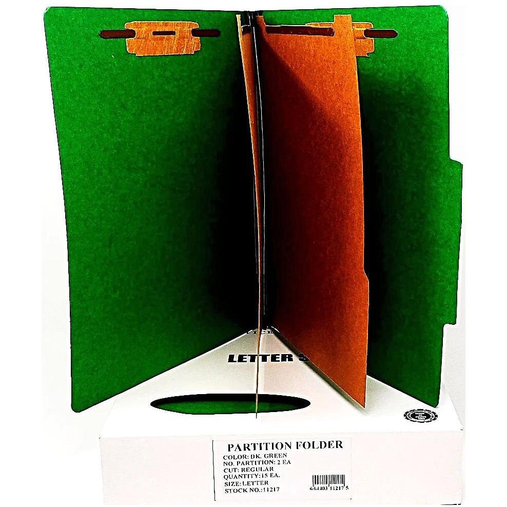 FILE FOLDER 2 PARTITION DARK GREEN LETTER BOX/15