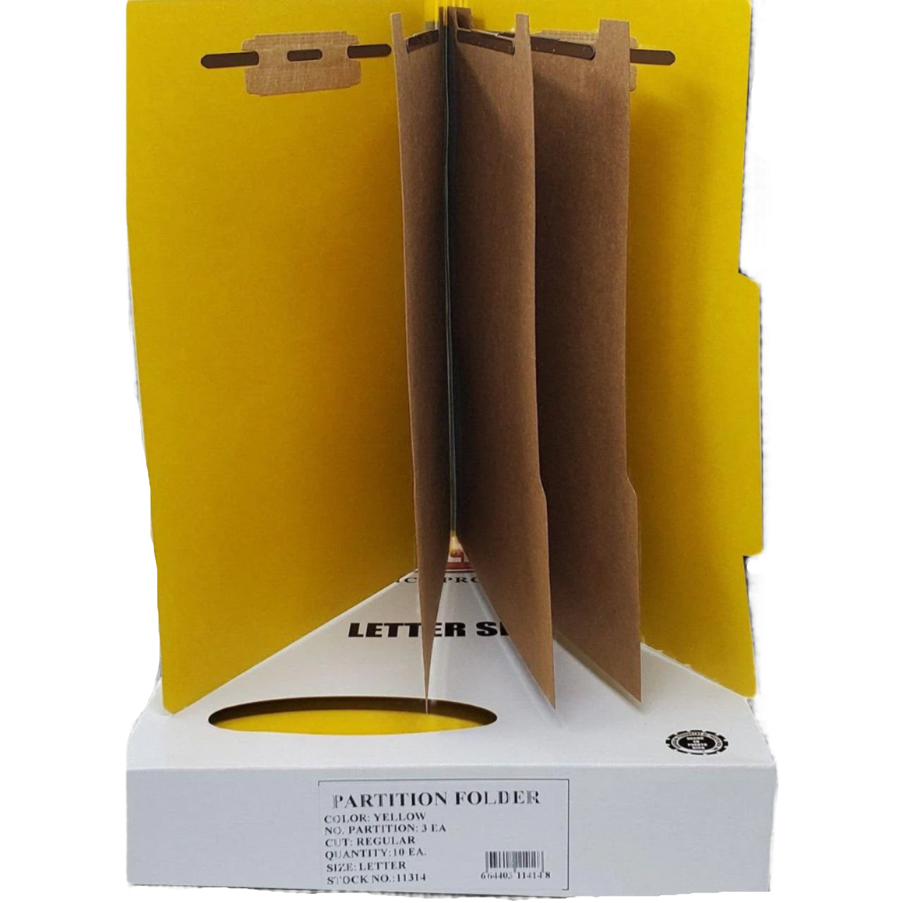 FILE FOLDER 3 PARTITION YELLOW LETTER BOX/10