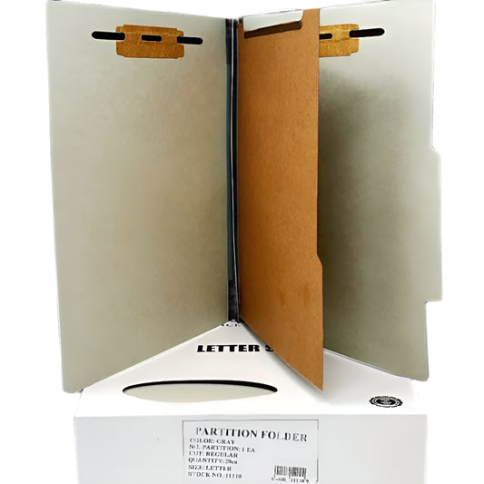 FILE FOLDER 1 PARTITION GRAY LETTER BOX/20