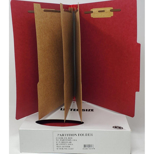 FILE FOLDER 3 PARTITION EX.RED LETTER BOX/10