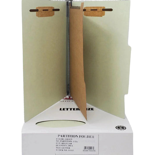 FILE FOLDER 1 PARTITION GREEN LETTER BOX/20