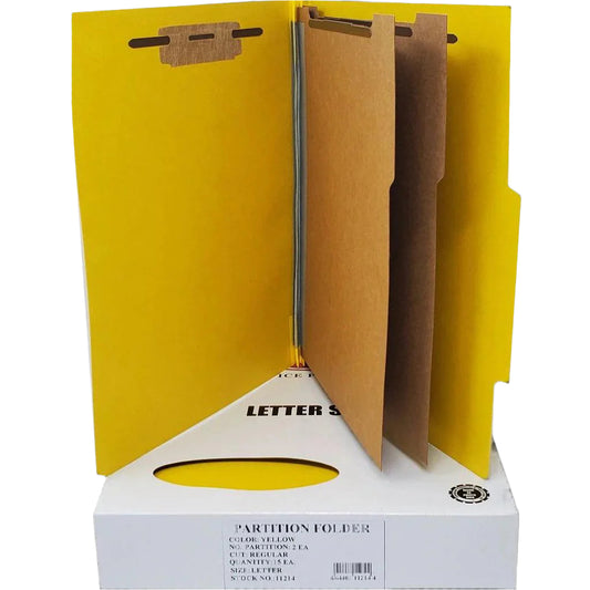 FILE FOLDER 2 PARTITION YELLOW LETTER BOX/15