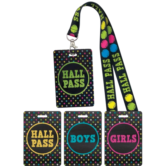 CHALKBOARD BRIGHTS HALL PASS LANYARDS