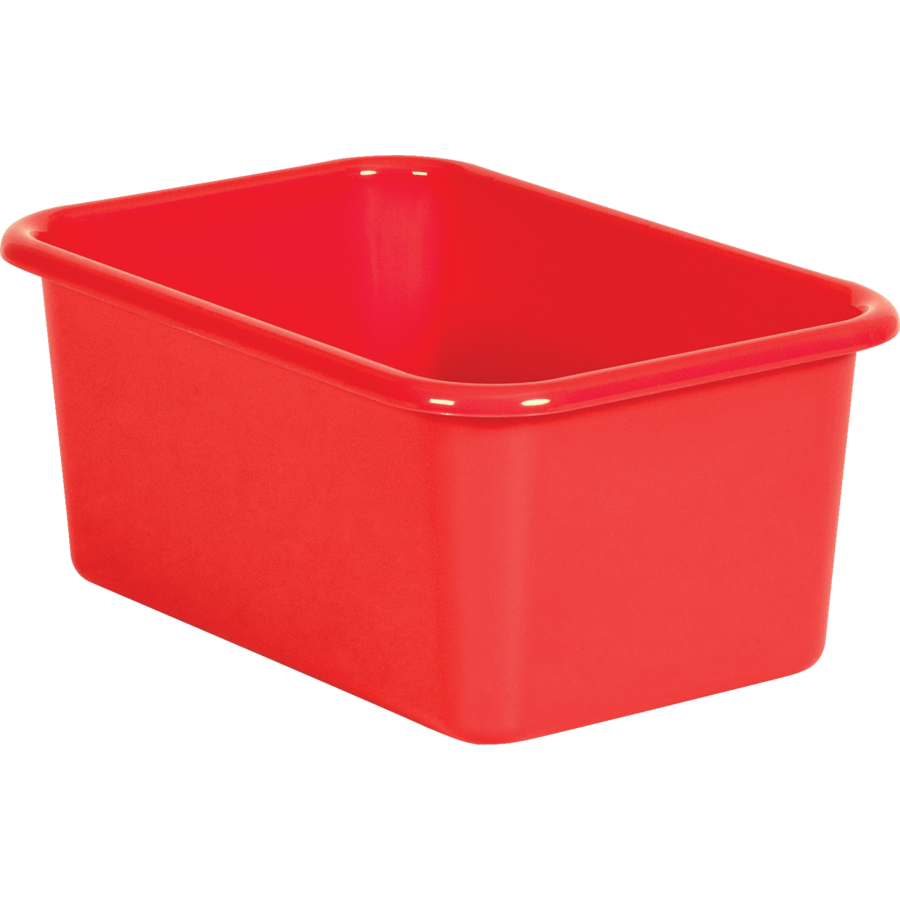 RED SMALL PLASTIC STORAGE BIN