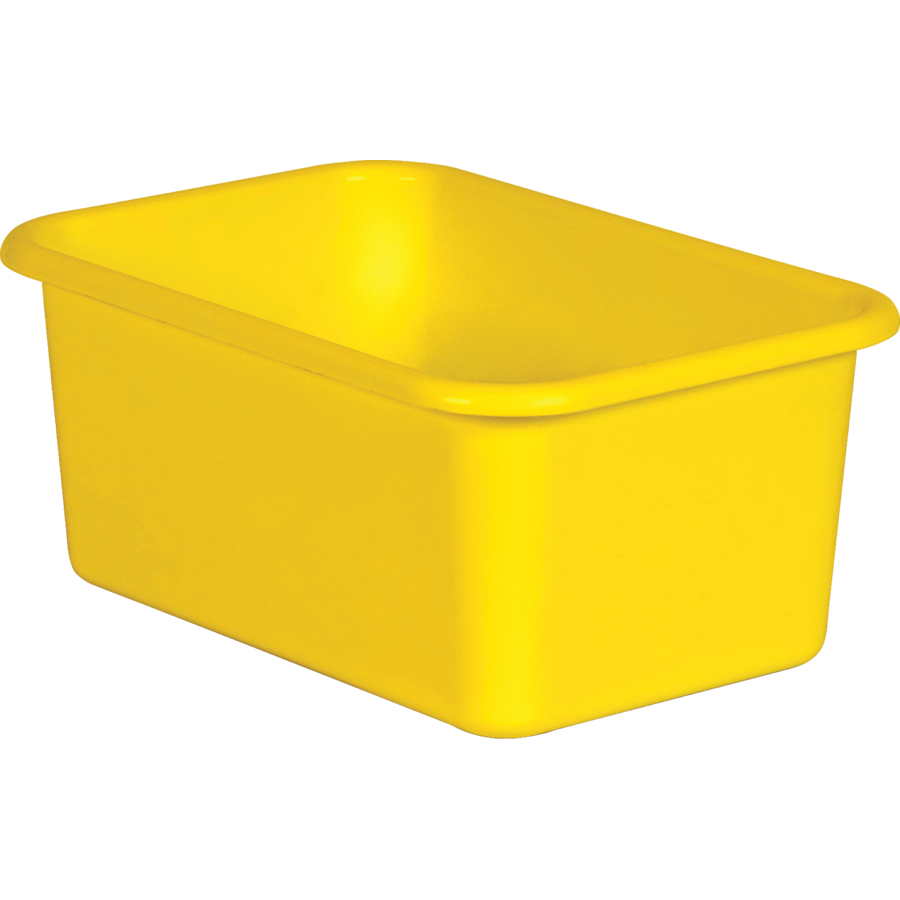 YELLOW SMALL PLASTIC STORAGE BIN