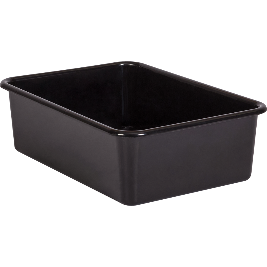 BLACK LARGE PLASTIC STORAGE BIN