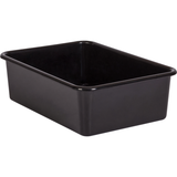 BLACK LARGE PLASTIC STORAGE BIN