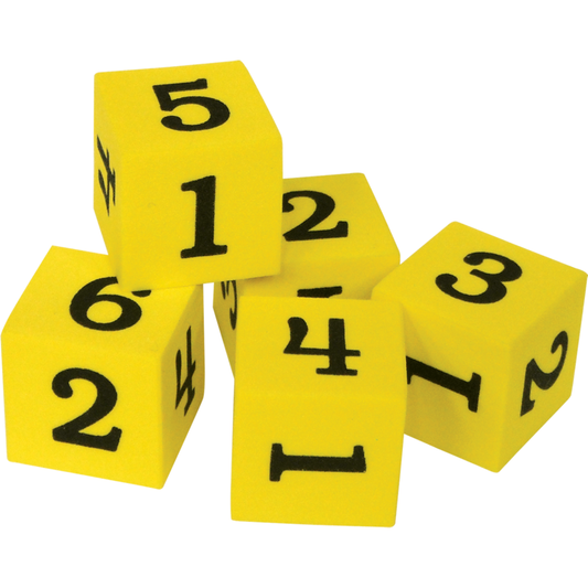FOAM NUMBERED DICE (1-6)