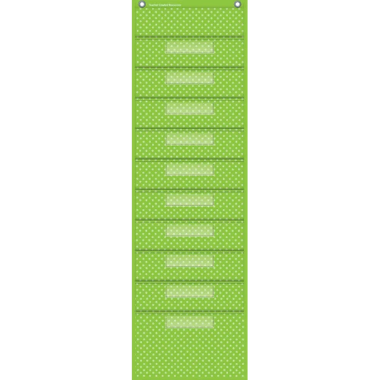 LIME POLKA DOT 10 POCKET FILE STORAGE