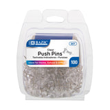 PUSH PINS CLEAR 100