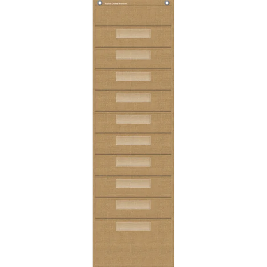 BURLAP 10 POCKET FILE 14" X 58"