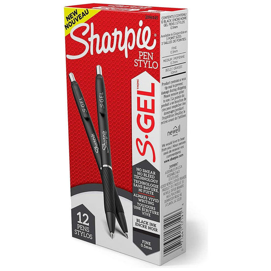 SHARPIE S.GEL 0.5MM 12CT BLACK