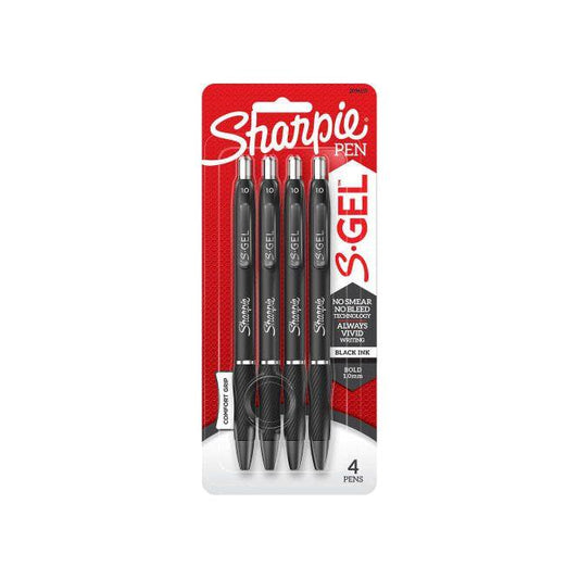 SHARPIE S.GEL 1.0MM 4CT BLACK