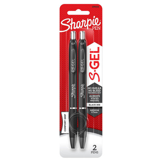 SHARPIE S.GEL 0.7MM 2CT BLACK