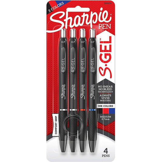 SHARPIE S.GEL 0.7MM 4CT ASST