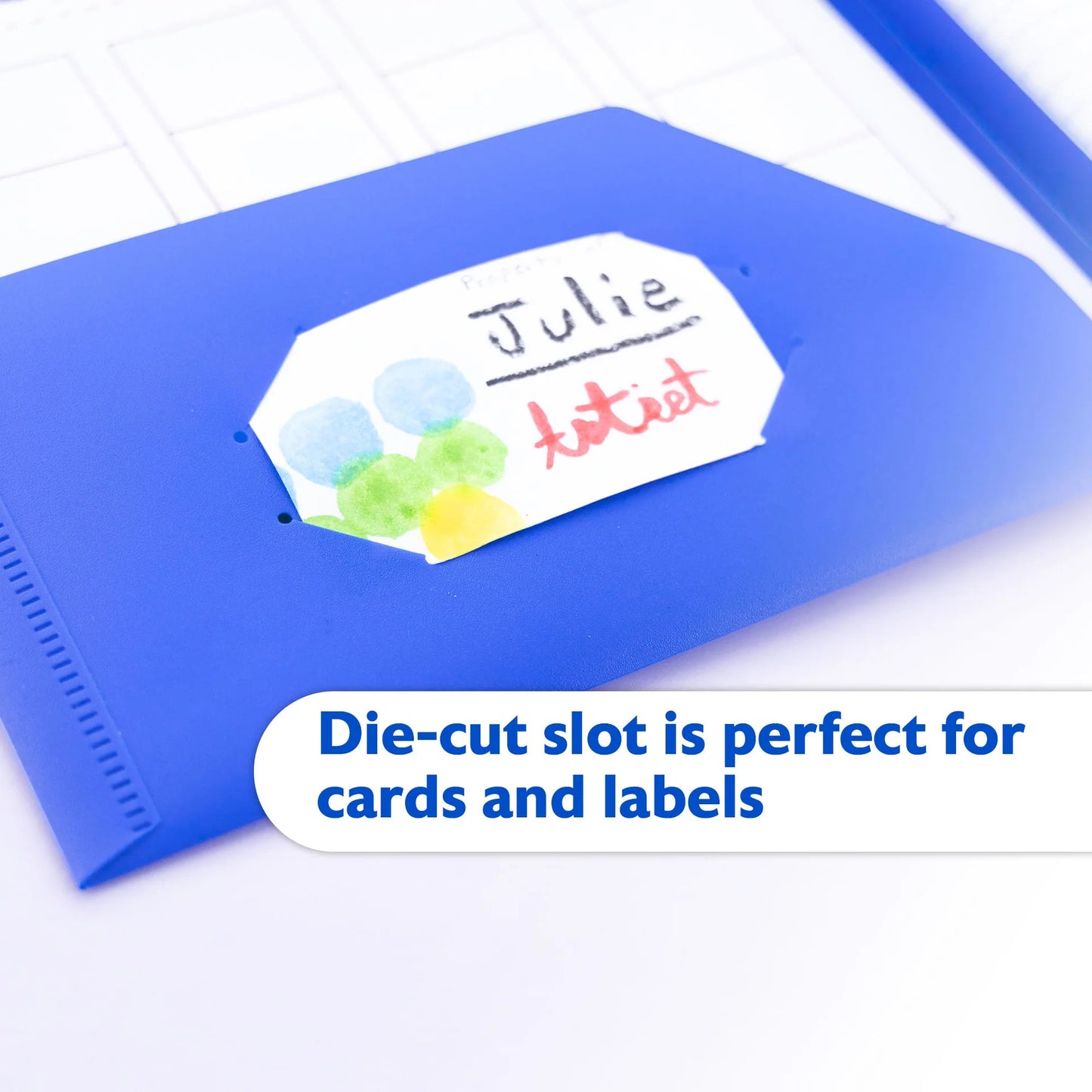 BAZIC Blue Color 2-Pockets Poly Portfolio w/ 3 Prongs