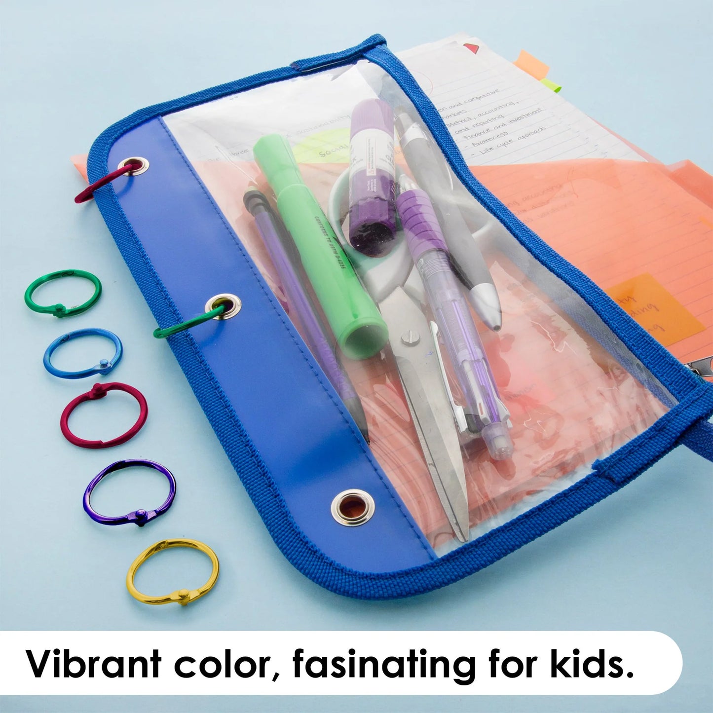 METAL BOOK RING ASST COLOR 1" PQ.10