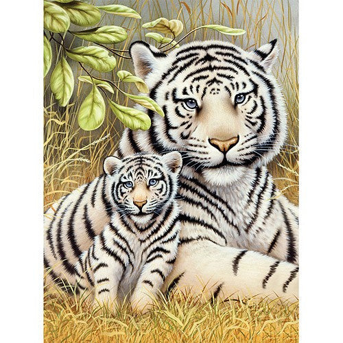 PAINTING BY NUMBERS WHITE TIGER PAIR 10 PC