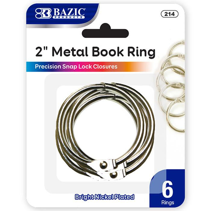 METAL BOOK RINGS 2" PQ.6