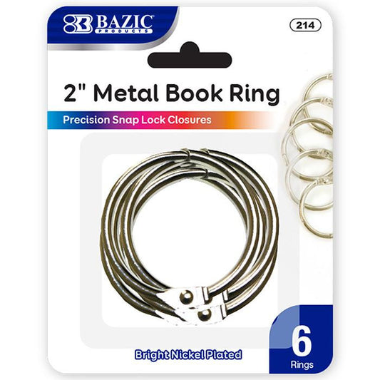METAL BOOK RINGS 2" PQ.6