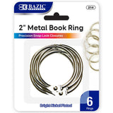METAL BOOK RINGS 2" PQ.6