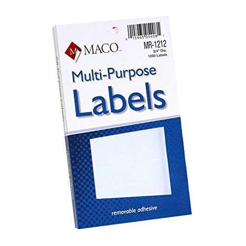 WHITE MULTI-PURPOSE LABELS 3/4" WHITE 1000 PC