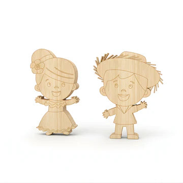 3.3in Jibaro Kids Laser Engraved Wood Cut Out (Thickness 3mm)