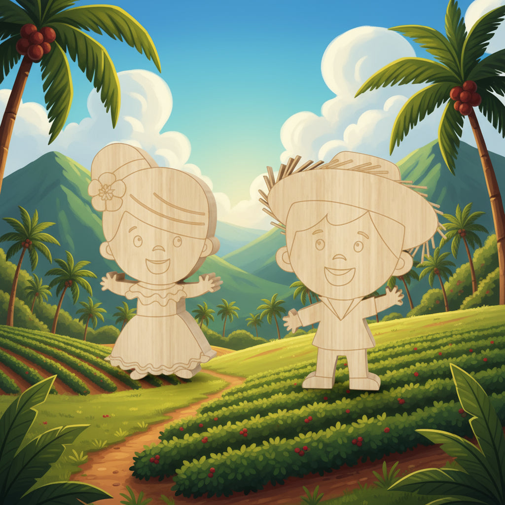 3.3in Jibaro Kids Laser Engraved Wood Cut Out (Thickness 3mm)