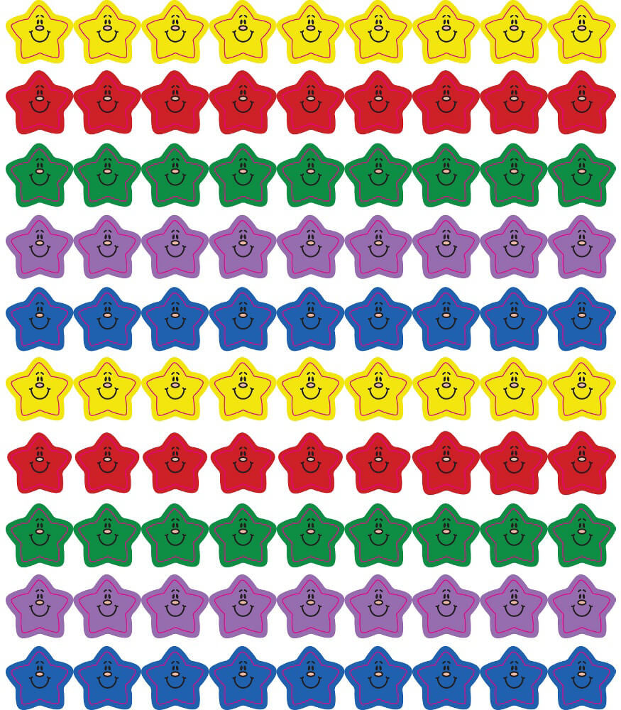 Smiling Stars Chart Seals Grade PK-8 | 810 stickers