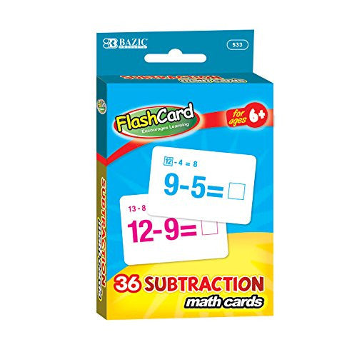 FLASH CARDS SUBTRACTION 36 PC