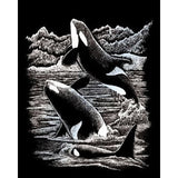 ENGRAVING ART SILVER FOIL ORSA WHALES 3 PC