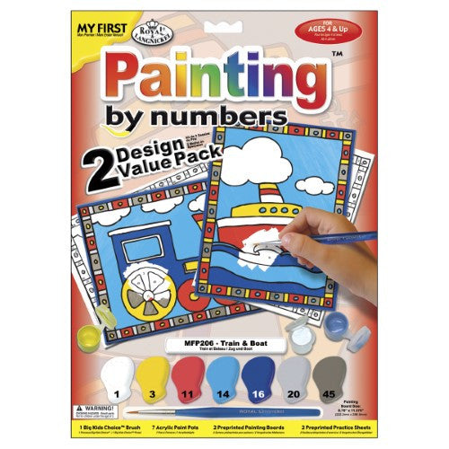 PAINTING BY NUMBERS TRAIN & BOAT 12 PC