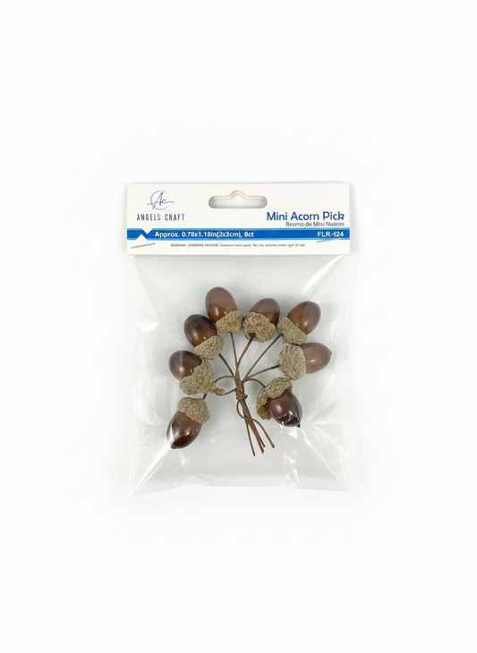 8ct Craft Decor - Mini Foam Acorn Picks (2.8*1.7*1.7cm/ Single Acorn)