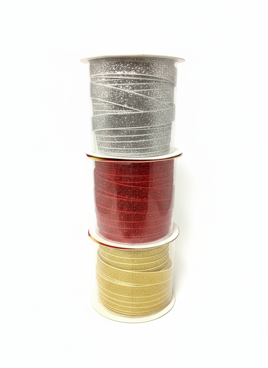 XMAS RIBBON 10YRDX10MM 4ASTD