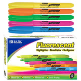 PEN STYLE FLUORESCENT HIGHLIGHTER ASSTD COLOR 12PK