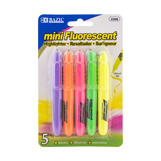MINI FLUORESCENT HIGHLIGHTERS W/ CAP CLIP