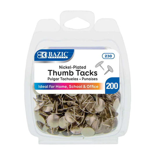 NICKEL THUMB TACKS SILVER PQ.200