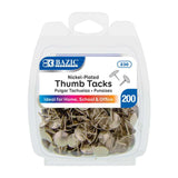 NICKEL THUMB TACKS SILVER PQ.200