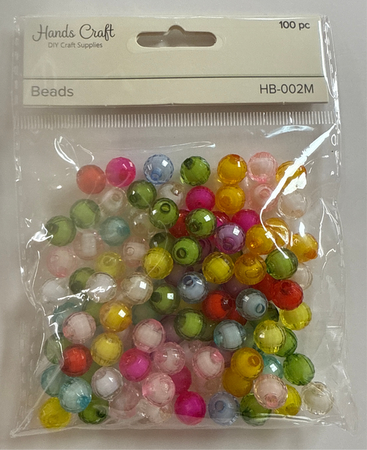 DISCO BEADS WHITE MIX 8MM 100 PC