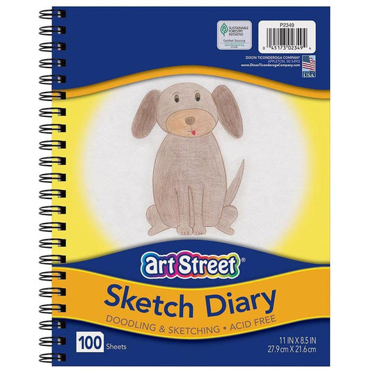 SKETCH BOOK SPIRAL BOUND 11" X 8.5" 100 SHEET