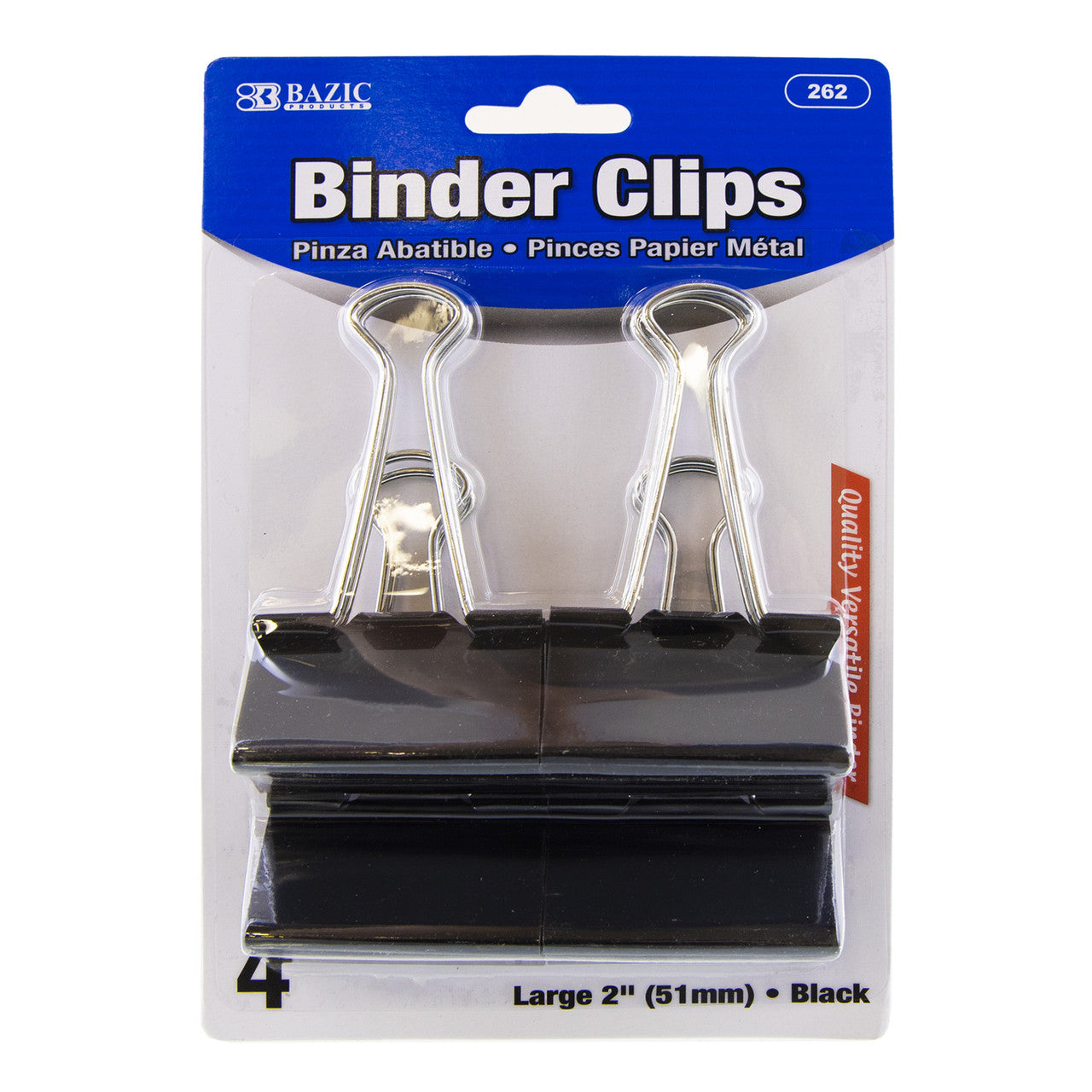 BINDER CLIPS LARGE 2" BLACK PQ.4