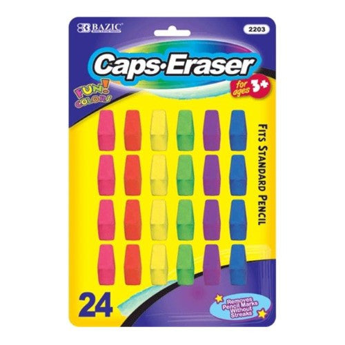 ERASER CAPS ASSORTED COLORS PQ.24